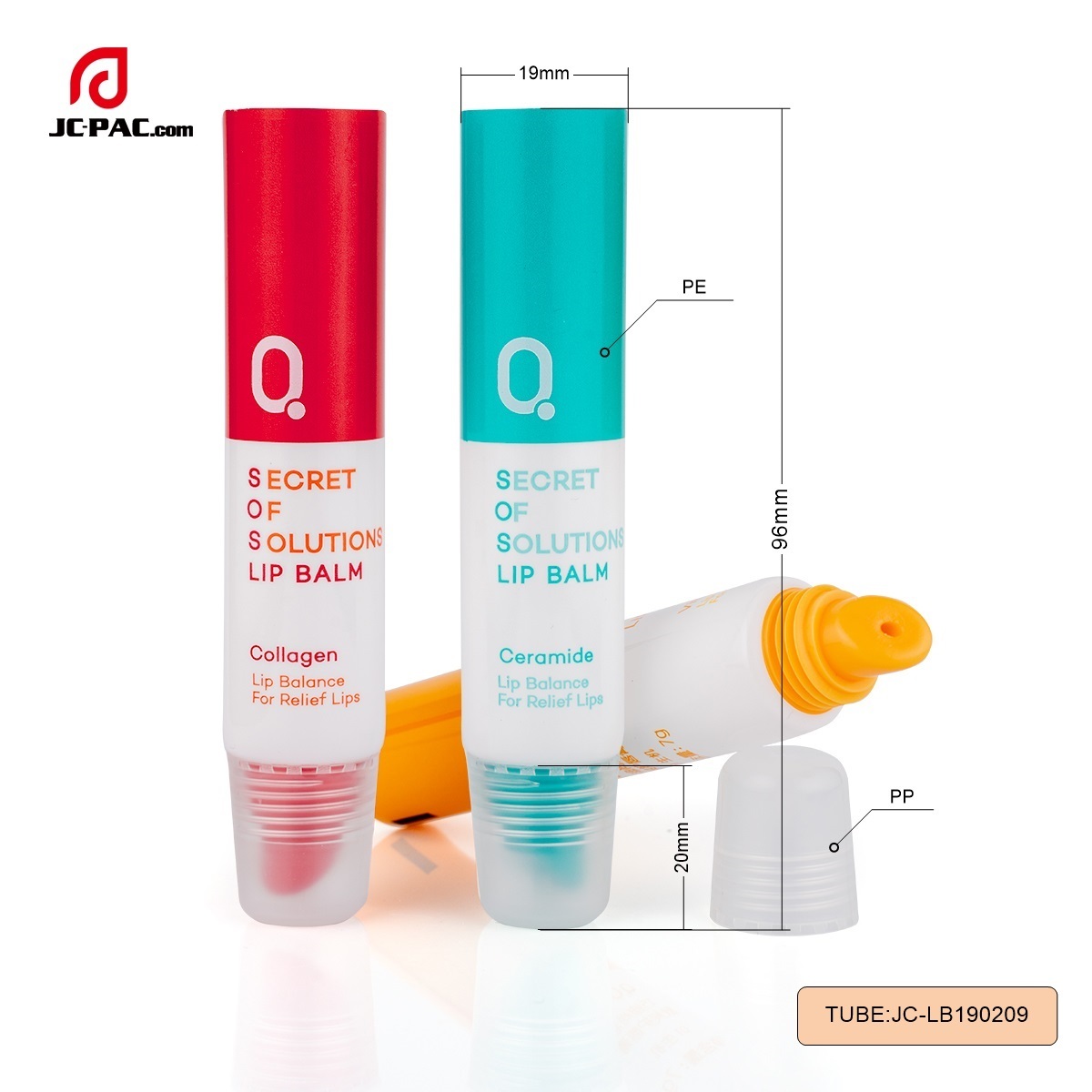 Recyclable Plastic Lip Gloss Soft Tube with Slant Tip Applicator Lip Blam Container Tube