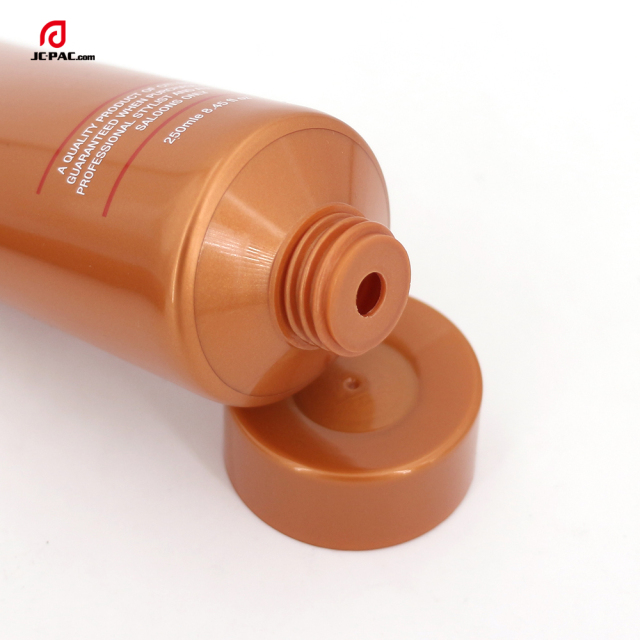 50mm Diameter 250ml 8.4 fl. oz Brown Color Hair Series Conditioner Tube Packaging Shampoo Squeeze PE Container with Screw Cap