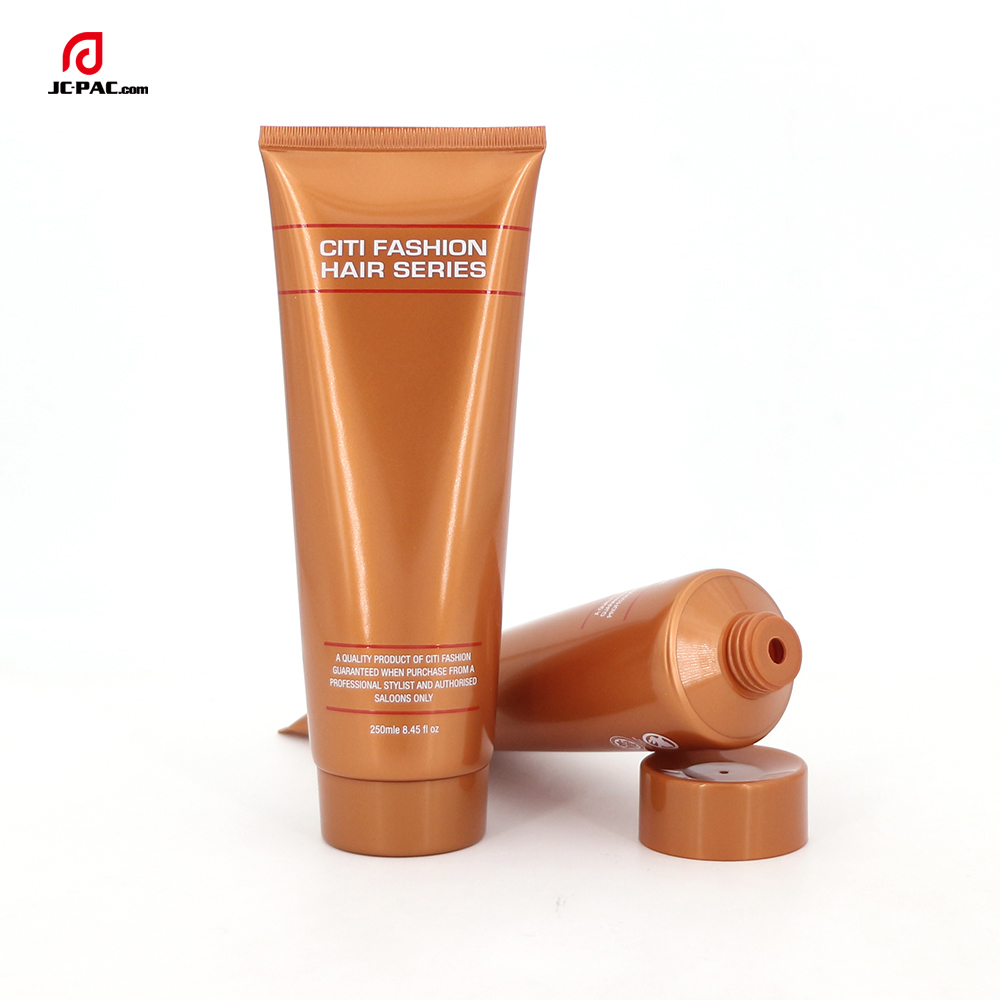 50mm Diameter 250ml 8.4 fl. oz Brown Color Hair Series Conditioner Tube Packaging Shampoo Squeeze PE Container with Screw Cap