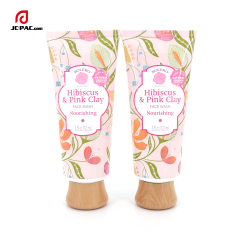 45mm Diameter 150ml 5 fl.oz Face Wash Soft Tube Nourishing Lotion with Eco-friendly Wooden Cap