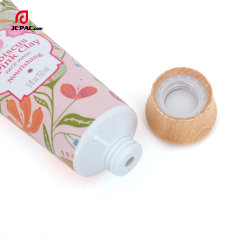 45mm Diameter 150ml 5 fl.oz Face Wash Soft Tube Nourishing Lotion with Eco-friendly Wooden Cap