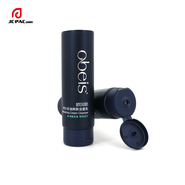 45mm Diameter 80g 100g Men Refreshing Cream Cleanser Tube Packaging Facial Cleanser Lotion with Flip Cap