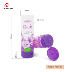 50mm Diameter White Tube with Flowers Print for Body Cream Lotion Packaging 120ml Cosmetics PE Tube with Centered Flip top Cap