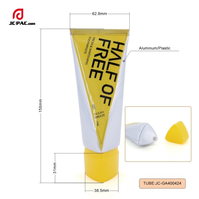 120g Aluminum Plastic Tubes For Sunscreen Lotion Tube Empty Triangle Shaped Tube with Screw Cap