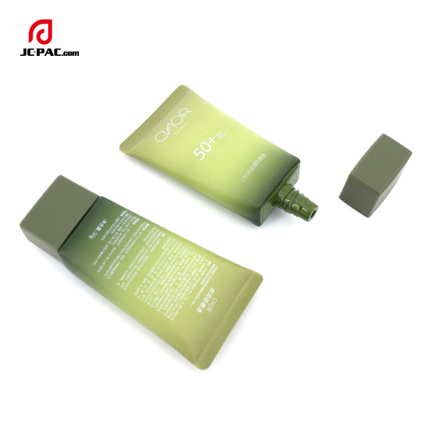 Customizable Design Empty Square Shaped Soft Tubes 80ml Sunscreen Lotion Tube with Screw Cap