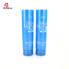 45mm Diameter Face Wash Cream Tube Custom Blue Tube with Centered Flip Top Cap Cosmetics Packaging Facial Cleanser Container