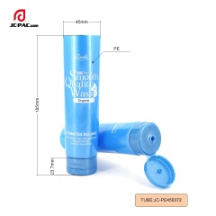 45mm Diameter Face Wash Cream Tube Custom Blue Tube with Centered Flip Top Cap Cosmetics Packaging Facial Cleanser Container