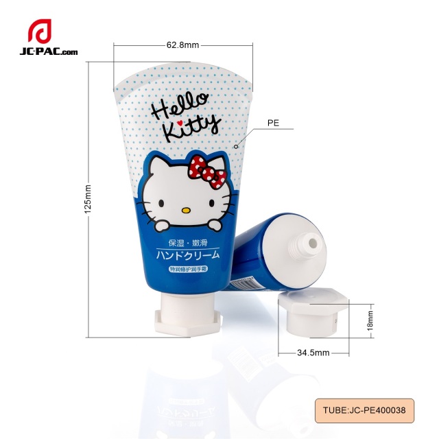 40mm Diameter Cute Kitty Cat Printing Hand Cream Tube with Octagonal Screw Cap Cosmetics Tube Packaging