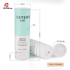 40mm Diameter 75ml 2.5 fl.oz Brightening Cleanser with Vitamin C Packaging Tube with Centered Flip Cap  White Cosmetics PE Tube
