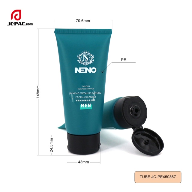 45mm Diameter Men Facial Cleanser Tube Packaging 150ml 2 layers PE Tube