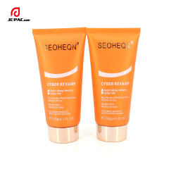 45mm Diameter Pure Tender White Nufrition Moisten Active Face Cream Tube Orange Design Cosmetics Packaging with Rose Gold Cap