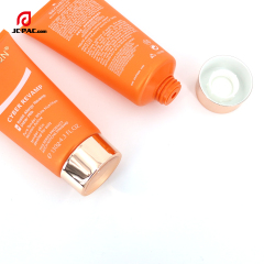 45mm Diameter Pure Tender White Nufrition Moisten Active Face Cream Tube Orange Design Cosmetics Packaging with Rose Gold Cap