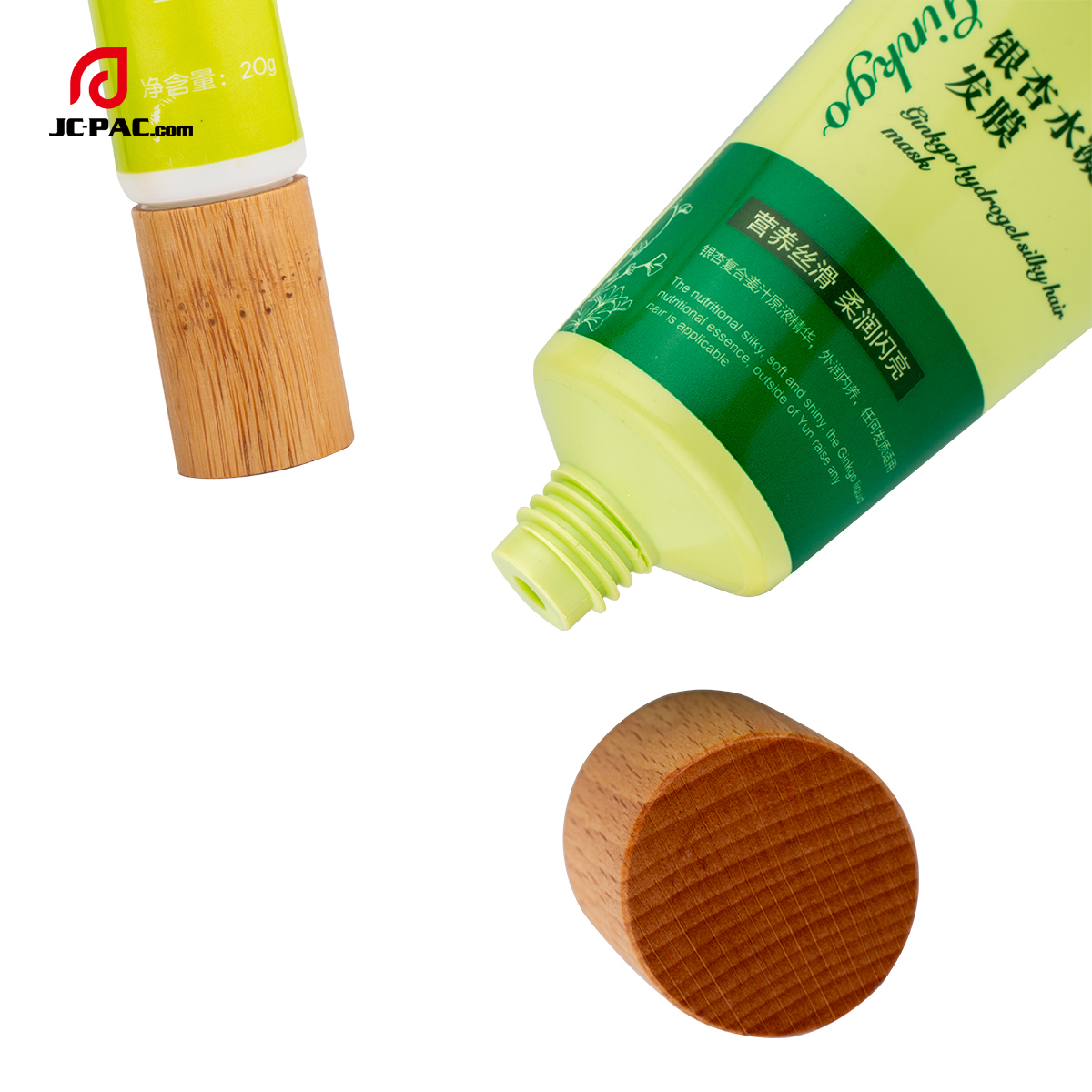 35mm Diameter Hair Mask Cream Plastic Tube Set 50ml 60ml Hand Cream Tube Packaging Cosmetics with Wooden Cap