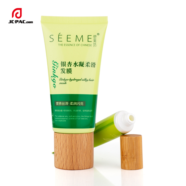 35mm Diameter Hair Mask Cream Plastic Tube Set 50ml 60ml Hand Cream Tube Packaging Cosmetics with Wooden Cap