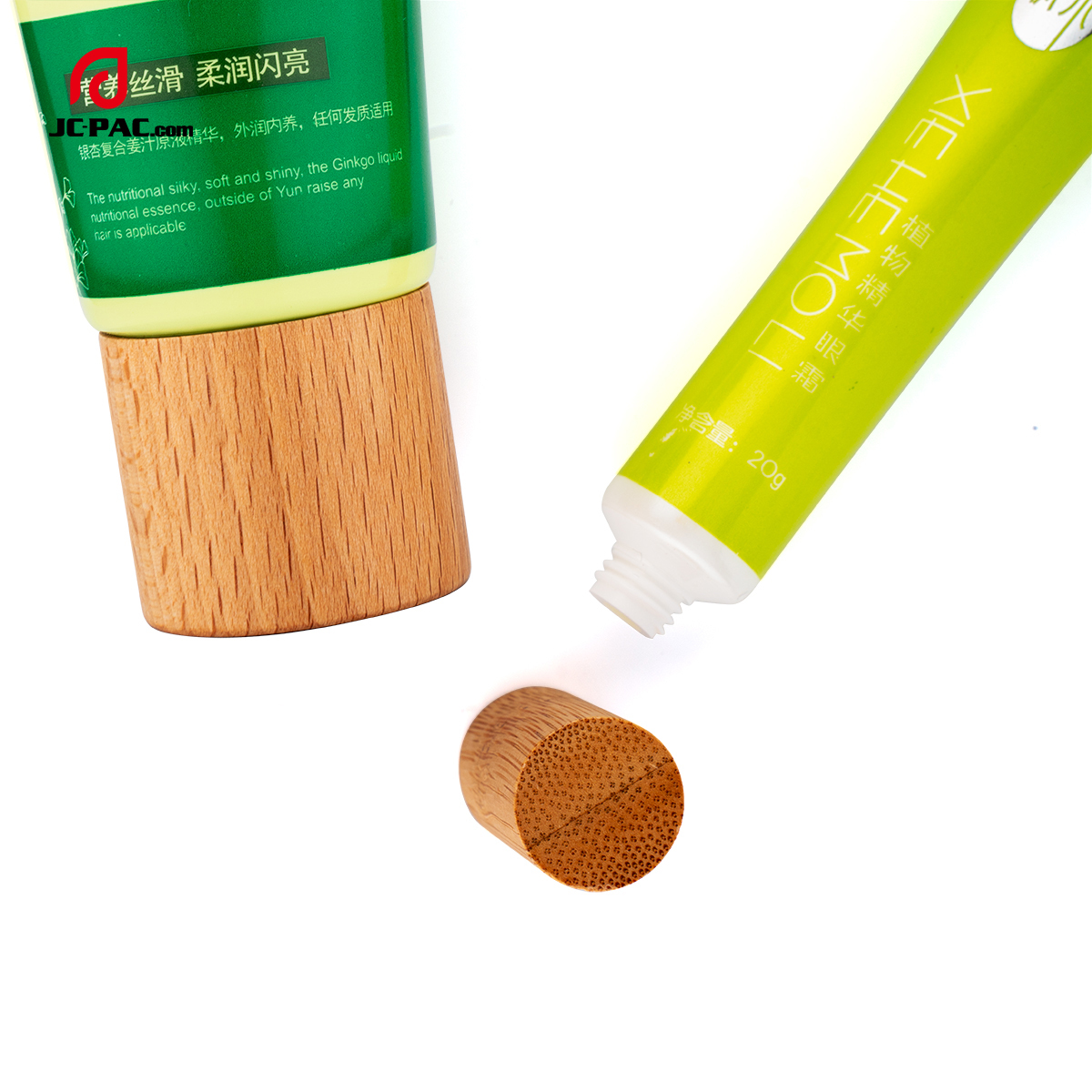 35mm Diameter Hair Mask Cream Plastic Tube Set 50ml 60ml Hand Cream Tube Packaging Cosmetics with Wooden Cap