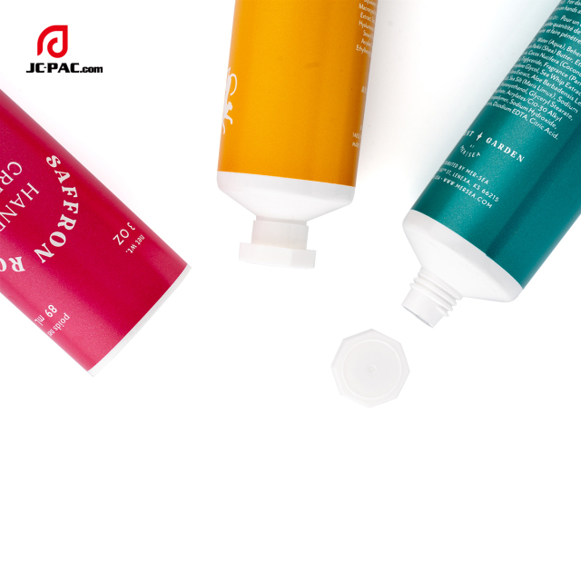 38mm Diameter Custom Hand Cream Tube Set with Octagonal Screw Cap Cosmetics Tube Packaging 3 oz 89ml