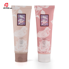 40mm Diameter Pink Facial Cream Tube with Label Printing Cosmetics Packaging with Centered Flip Cap 80ml 90ml 100ml 130ml