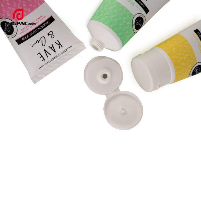 40mm Diameter Facial Scrub Tube White Cosmetics Packaging with Flip Cap Hand Cream Container 70g 80g 90g 100g