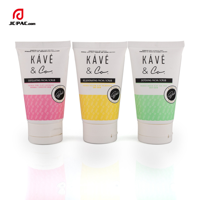 40mm Diameter Facial Scrub Tube White Cosmetics Packaging with Flip Cap Hand Cream Container 70g 80g 90g 100g