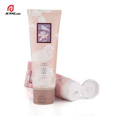 40mm Diameter Pink Facial Cream Tube with Label Printing Cosmetics Packaging with Centered Flip Cap 80ml 90ml 100ml 130ml