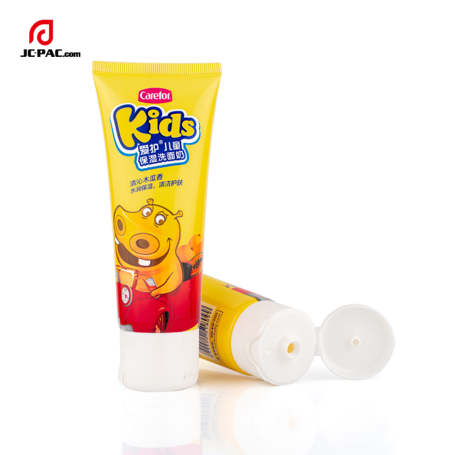 40mm Diameter Custom Kid Body & Face Cleanser Cream Tube Flip Cap with Lock Packaging Child Resistance Tube Design