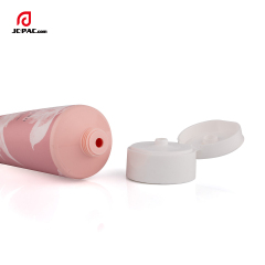 40mm Diameter Pink Facial Cream Tube with Label Printing Cosmetics Packaging with Centered Flip Cap 80ml 90ml 100ml 130ml