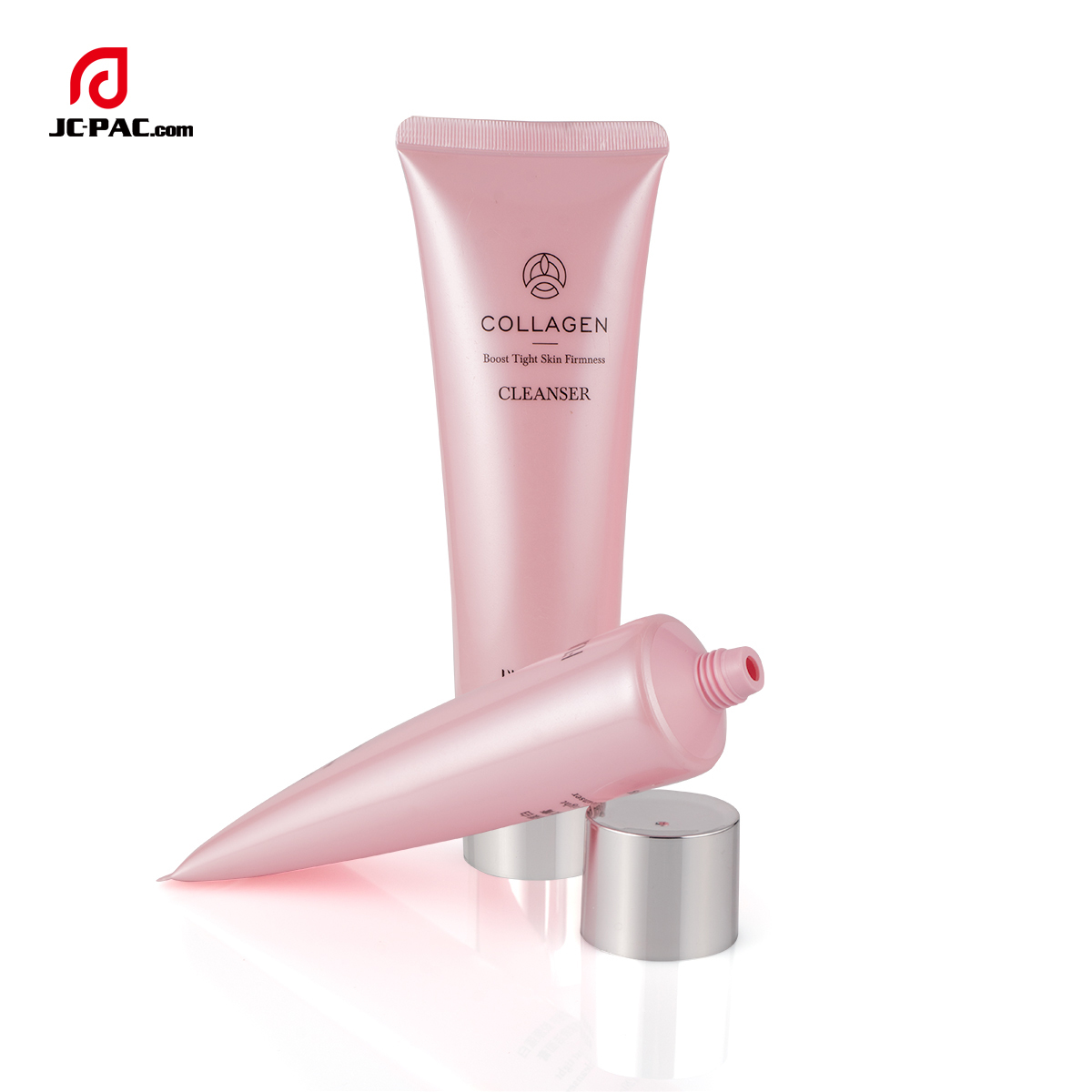 40mm Diameter Boost Tight Skin Firmness Facial Cleanser Packaging Pink Tube with Siliver Screw Cap