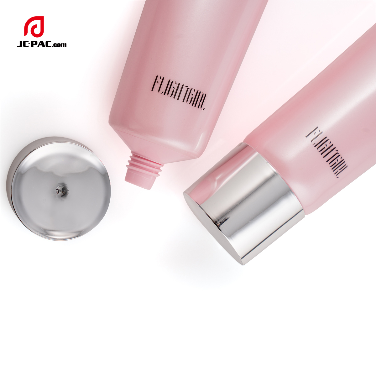 40mm Diameter Boost Tight Skin Firmness Facial Cleanser Packaging Pink Tube with Siliver Screw Cap