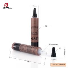 10ml Cosmetic Plastic Tube With PP Screw Cap For Liquid Foundation Cosmetic Nozzle Tip Tube Packaging