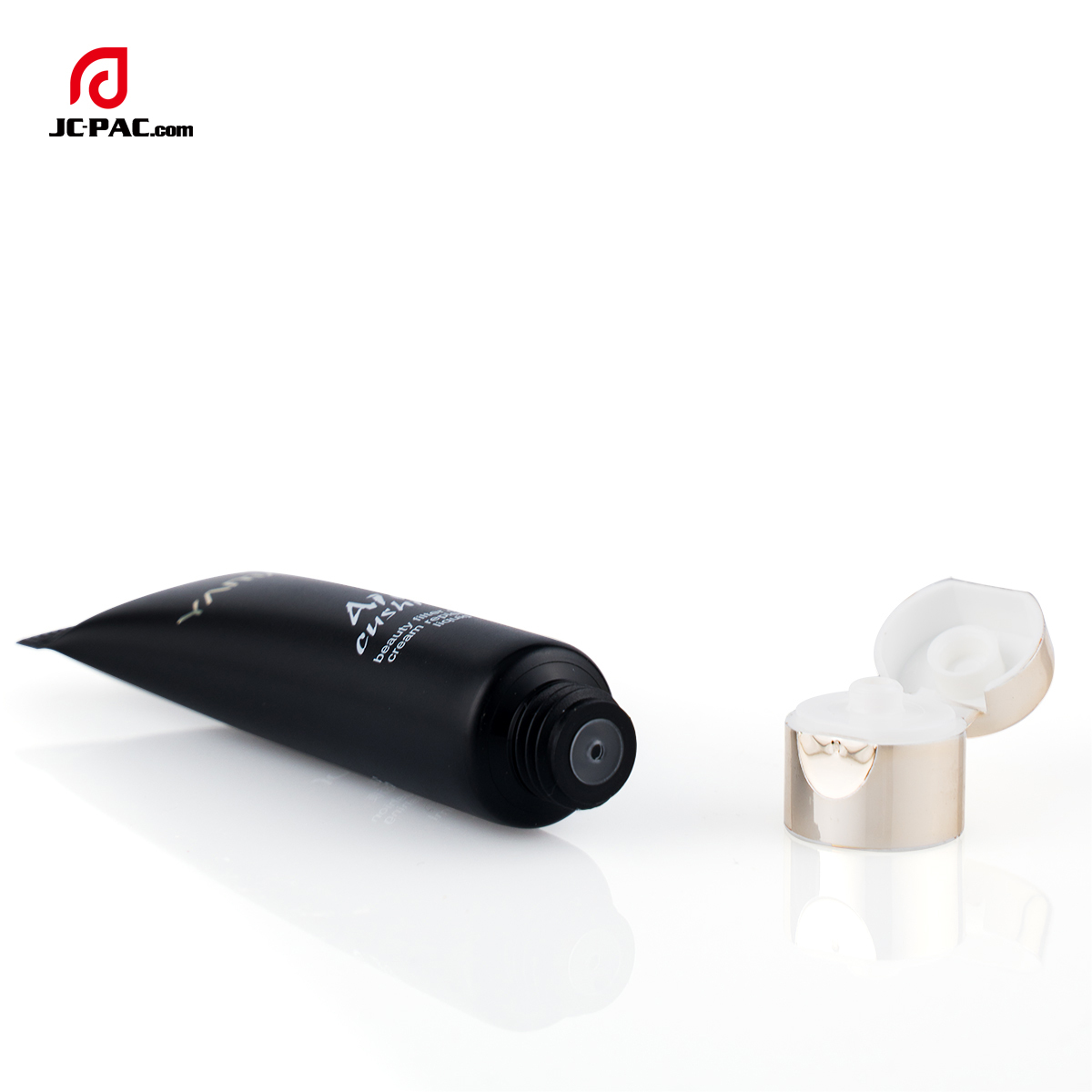 Matte Black Finished Soft Tube With Metalized Flip Cap Squeezable Plastic Tube For Liquid Foundation
