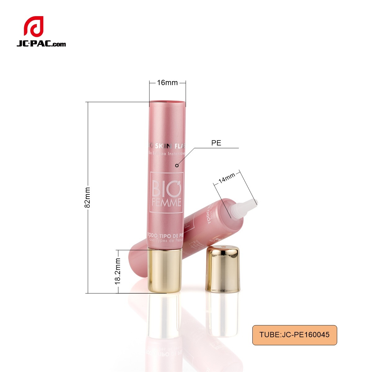 Pink PE Soft Tube With Nozzle Applicator 5ml 8ml 10ml Eye Essence Cream Tube
