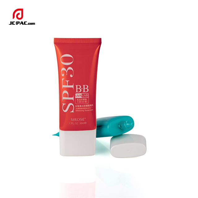 35mm Diameter Oval Whitening Suncreen Cream Packaging 40ml 50ml Cosmerics Flat Container Plastic Tube with Oval Screw Cap