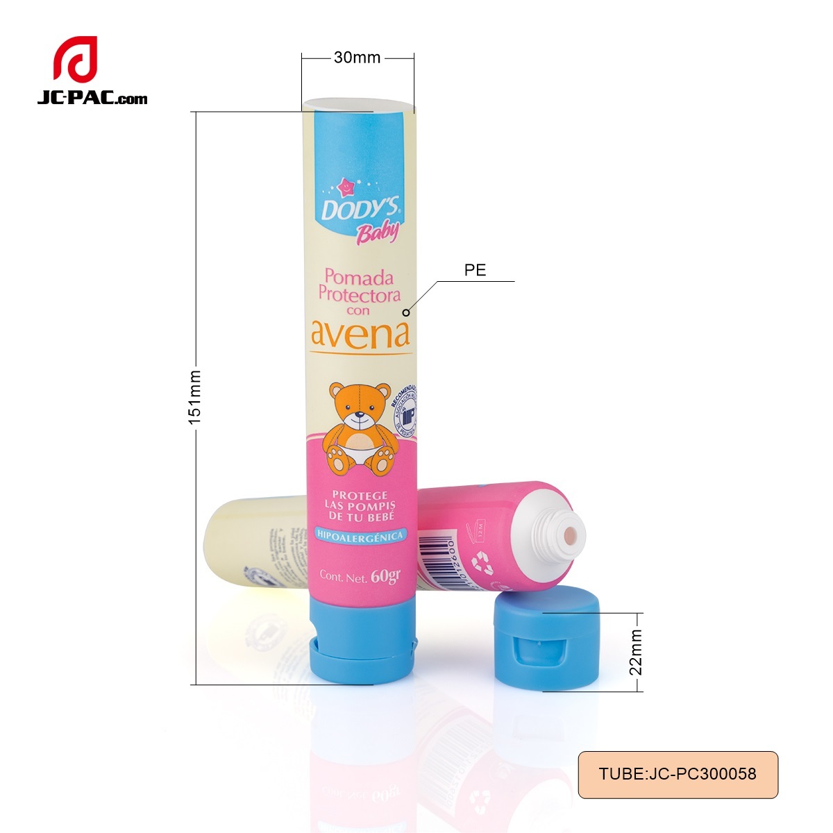 30mm Diameter Baby Cream Tube Packaging Custom Cosmetics Packaging 40g 50g 60g with Flip Lid