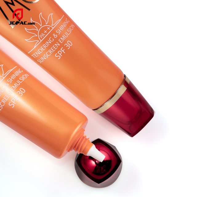 30mm Diameter SPF 30 Sunscreen Emulsion Plastic Tube with Nozzle Acrylic Cap