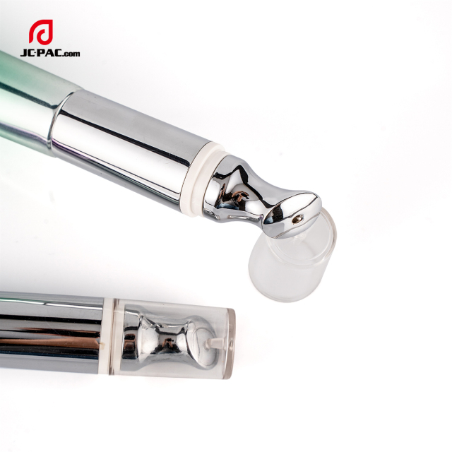 Cosmetic Tubes 15ml 20ml Empty Eye Cream Electric Zinc Alloy Eye Serum Tube Massage Tube With Applicator