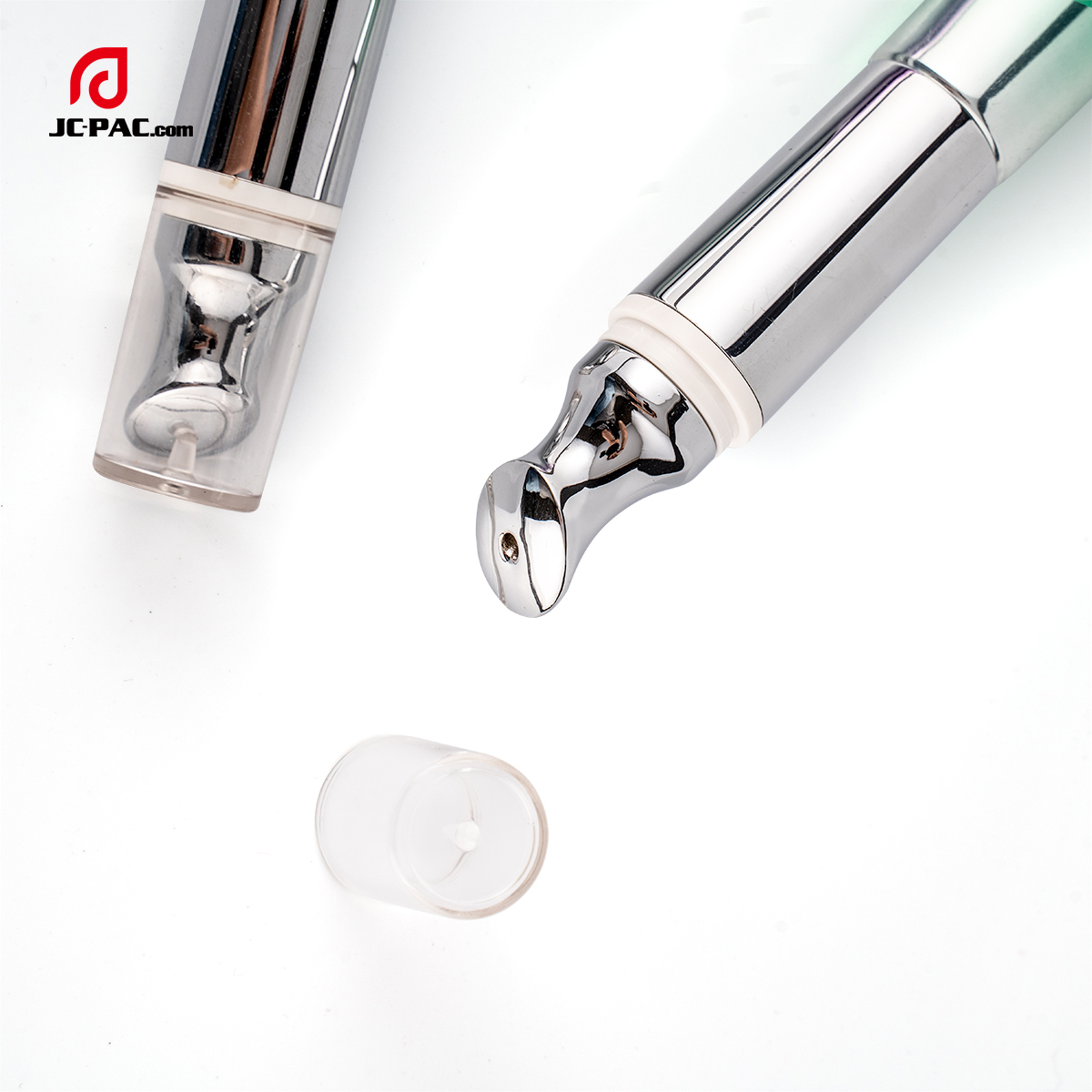 Cosmetic Tubes 15ml 20ml Empty Eye Cream Electric Zinc Alloy Eye Serum Tube Massage Tube With Applicator