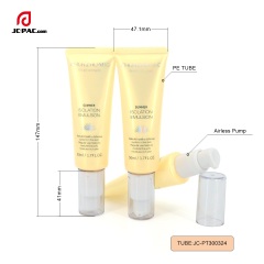 Cosmetic Tube Packaging with Airless Pump Sunscreen Cream Packaging Sun Bloack PE Screen Printing Sample 30g 40g Lotion Tube