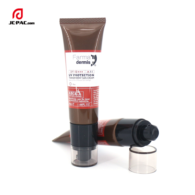 50ml Custom Empty Packaging BB Cream Sunscreen Tubes Skincare Squeeze Cosmetic Plastic Tube with Airless Lotion Pump