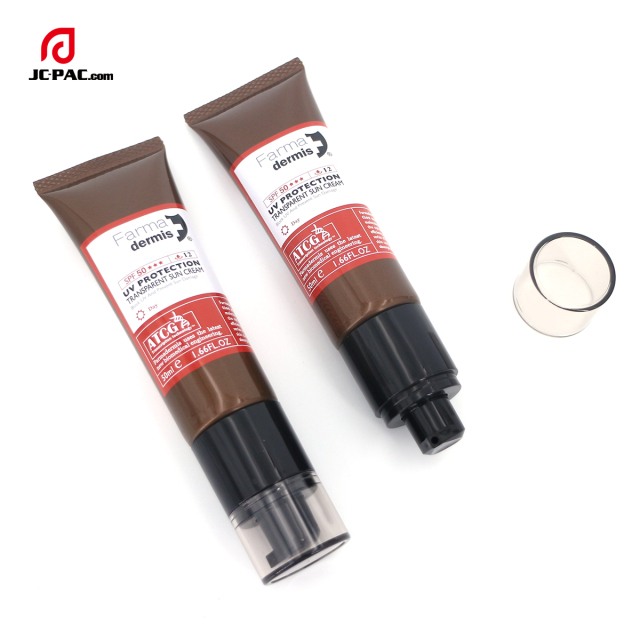 50ml Custom Empty Packaging BB Cream Sunscreen Tubes Skincare Squeeze Cosmetic Plastic Tube with Airless Lotion Pump