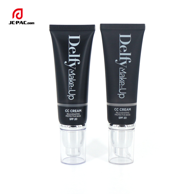 New Arrival 30ml~60ml Plastic Airless sunscreen Tube with Lotion Pump BB Cream for Cosmetic Squeeze Packaging PE Blacke Tube