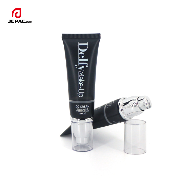 New Arrival 30ml~60ml Plastic Airless sunscreen Tube with Lotion Pump BB Cream for Cosmetic Squeeze Packaging PE Blacke Tube