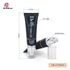New Arrival 30ml~60ml Plastic Airless sunscreen Tube with Lotion Pump BB Cream for Cosmetic Squeeze Packaging PE Blacke Tube