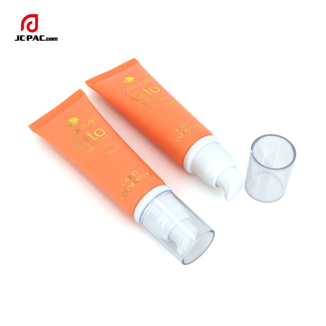Custom Airless Pump Tube Packaging Empty Cosmetic Tube Container For BB CC Cream Lotion Press Tube Packaging