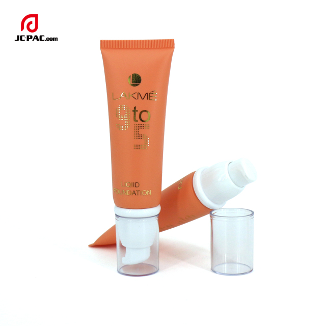 Custom Airless Pump Tube Packaging Empty Cosmetic Tube Container For BB CC Cream Lotion Press Tube Packaging