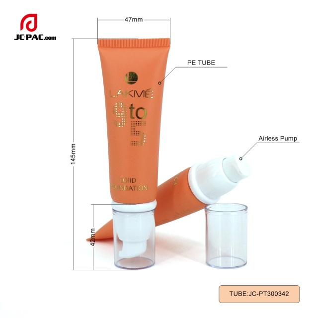 Custom Airless Pump Tube Packaging Empty Cosmetic Tube Container For BB CC Cream Lotion Press Tube Packaging