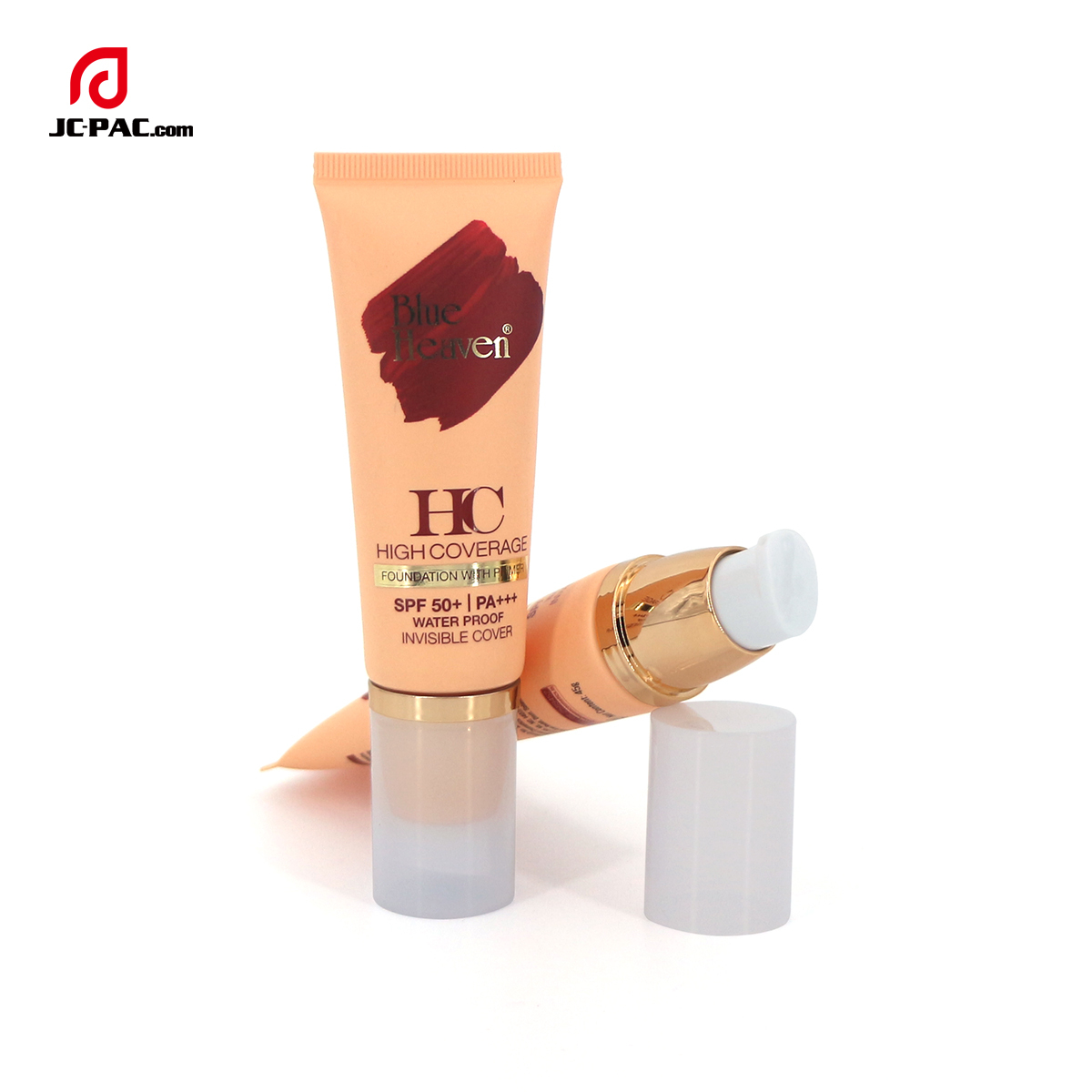 Customized Cosmetic Vacuum Pump Tube Empty Facial Cleanser Sample Tube BB Cream Liquid Foundation Tube with Pump Screen Printing
