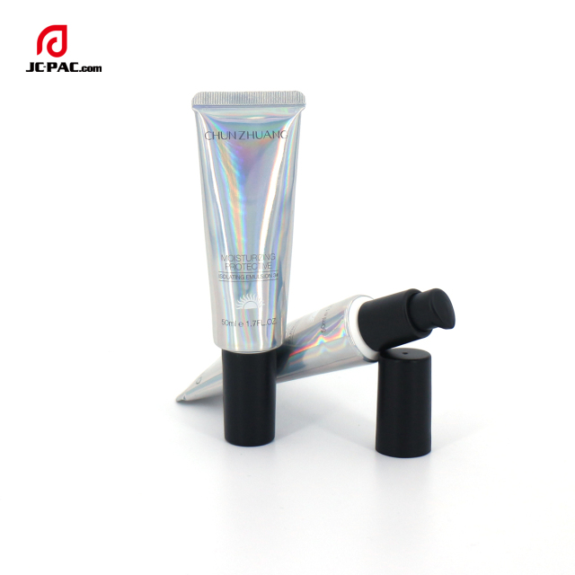 Promotion 30g 50g 50ml Silver Soft Foundation Cream Laminated Tube Packaging Private Label Squeeze Sunscreen Cream Tube With Pump