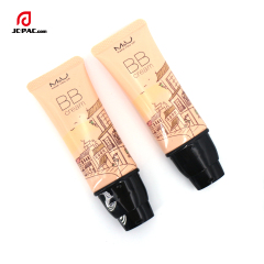 50ml Cosmetic Flat Tube with Pump Head Screen Printing for Lip Gloss BB Cream Liquid Foundation Sunscreen Plastic Packaging