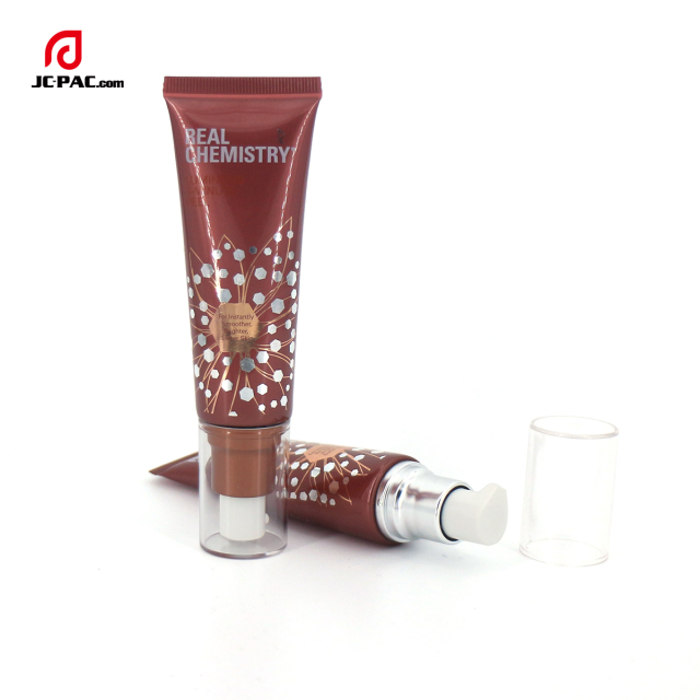 Cosmetic 30ml Plastic Tube with Airless Pump Soft Squeeze PE Foundation Tube Empty Makeup BB Cream Packaging Tubes