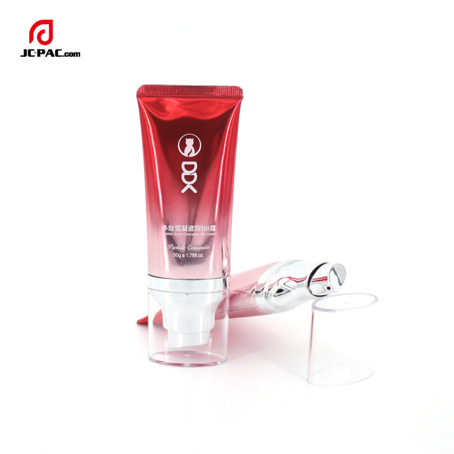 Custom ABL Tube 50ml 60ml 70ml 80ml Flat Oval Tube Packaging Airless Pump Sunscreen Cosmetic Tubes with Pump Lid